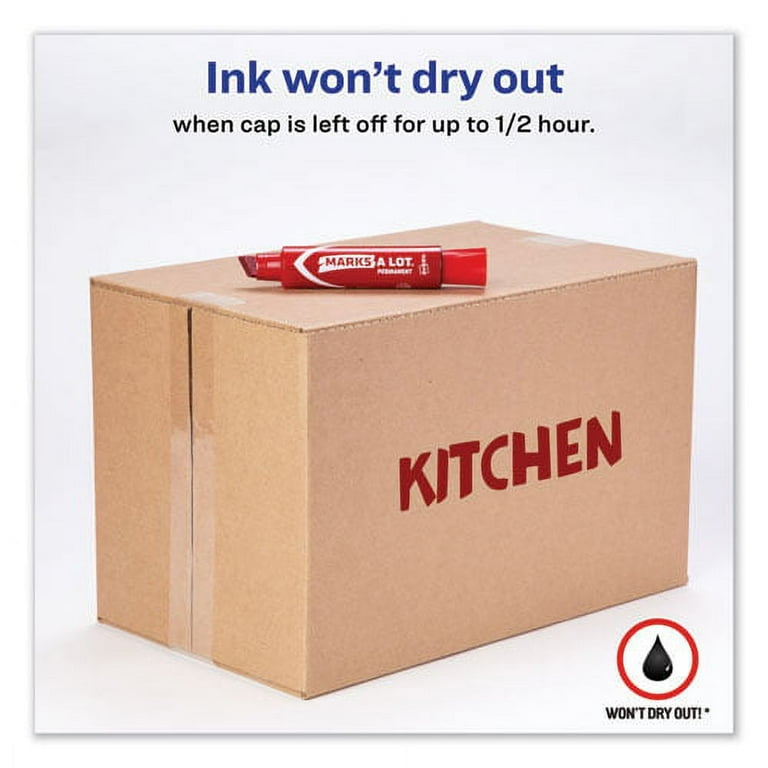 MARKS A LOT Extra-Large Desk-Style Permanent Marker, Extra-Broad Chisel Tip, Red (24147) MARKS A LOT Extra-Large Desk-Style Permanent Marker, Extra-Broad Chisel Tip, Red (24147)