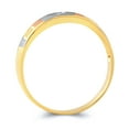 thumbnail image 2 of Wellingsale Men's Solid 14k Tri 3 Color Gold Polished CZ Cubic Zirconia Wedding Band - Size 8.5, 2 of 5
