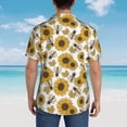 thumbnail image 3 of Lsque Sunflowers and Bees pattern Hawaiian Shirt for Men, Unisex Summer Beach Casual Short Sleeve Button Down Shirts-Medium, 3 of 9