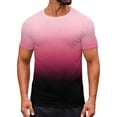 thumbnail image 2 of VgaVtl Mens T Shirts Summer Short Sleeve Big and Tall Mens Clothes Shirts Pullover Gradient Color Fitness Pink Slim Tops, 2 of 9