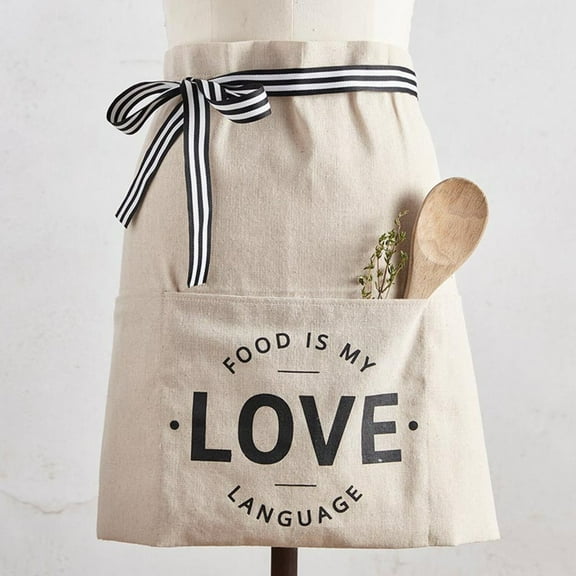 Santa Barbara Design Studio Table Sugar Waist Apron, 28 x 18-Inch, Food is My Love Language