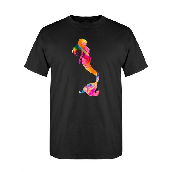 Watercolor Mermaid Outline T-Shirt Women -SPIdeals Designs, Female XX-Large