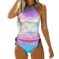 thumbnail image 1 of YDLCAFD Maillot de Bain Tankini à Imprimé Étoile Dégradé pour Femmes de Pâques Ensemble 2, 1 of 5