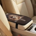 thumbnail image 4 of Xixirimido 5-Piece Car Seat Cover Set Breathable PU Leather Front Seat Covers with Seat Belt & Console Covers Universal Fit for SUV, Sedan, Truck, Brown Cross & Lion, 4 of 8