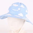 thumbnail image 4 of Kids' Cloud Print Sun Hat, Wide Brim with Mesh Ventilation and Adjustable Chin Strap for Summer Outdoor Use, 2-3 Years Blue 6-12M, 4 of 5