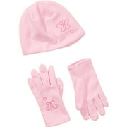 Girls' Fleece Gloves and Beanie Set with Butterflies