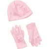 Girls' Fleece Gloves and Beanie Set with Butterflies