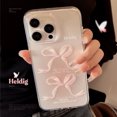 thumbnail image 2 of Funda de teléfono con lazo rosa para iPhone, carcasa bonita de silicona suave y transparente a prueba de golpes para iPhone 16, 15, 14, 13, 12, 11 Pro Max, X, XS, XR, 7, 8 Plus, 2 of 5