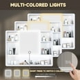 thumbnail image 6 of GZXS 35" x 28" Aluminum LED Mirror Cabinet, Wall-Mount/Recessed Bathroom Medicine Cabinet with Defogging, 3-Color Dimmable LED, Cosmetic Storage Rack & Hair Dryer Holder, White, 6 of 10