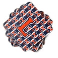 thumbnail image 2 of Letter L Football Orange Blue and white Foam Coaster Set of 4, 2 of 3