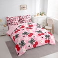 thumbnail image 3 of Feelyou Bowknot Cherry Bedding Comforter Set 7pcs, Pink Buffalo Plaid King Bedding Sets, 3 of 8