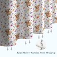 thumbnail image 6 of White Highland Cow Flower Pattern Shower Curtain 72"x72" ,Bathroom Decorative Shower Curtains Set with 12 Hooks,Modern Waterproof Washable Shower Curtain, 6 of 6