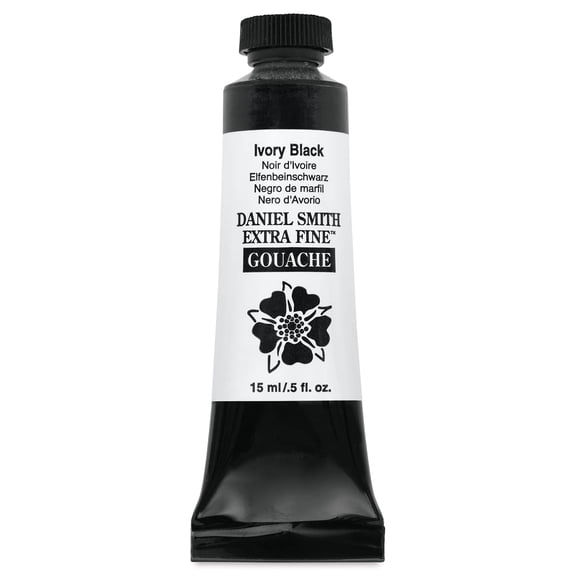 Daniel Smith Extra Fine Gouache - Ivory Black, 15 ml Tube
