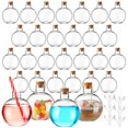 thumbnail image 1 of Botellas de plástico Jinei con forma de bola de 200 ml con corcho de madera, 30 unidades, 1 of 7