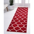 thumbnail image 1 of Unique Loom 3146733 2 ft. x 8 ft. 8 in. Rounded Trellis Frieze Runner Rug, Red, 1 of 5