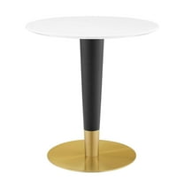 Modway Zinque 28" Dining Table in Gold White