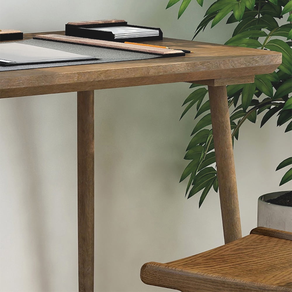 Furniture of America Asa Mid-century Modern Wood Writing Desk in Walnut Oak Finish