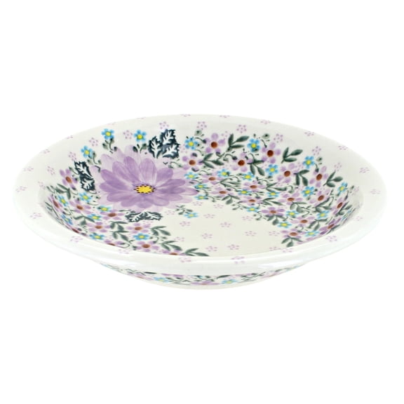 Blue Rose Polish Pottery Lilac Garden Soup Plate