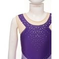 thumbnail image 4 of iiniim Gymnastics Leotard Girls Dance Sleeveless Tank Ballet Unitard One-Piece Bodysuit A Purple 8, 4 of 7
