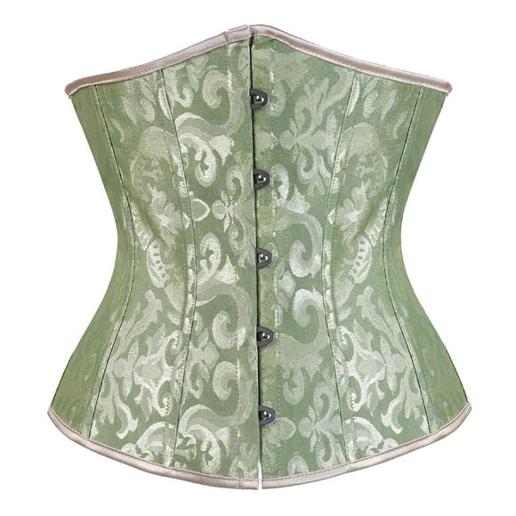 Alitao Corset Tops Tube Tops Women's Satin Underbust Corset Bustier Waist Training Cincher Plus Size Corsets Bustier Tops Clearance Sales Green 2XL