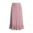 thumbnail image 6 of asdoklhq Skirts for Women Plaid Skirts Women's Summer Fashion Elastic Waist Beach Sundresses Boho Skirt Red S, 6 of 6
