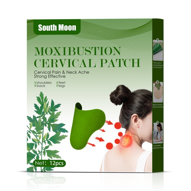 South Moon 12 piezas de tela no tejida moxibustión parches cervicales dolor cervical yeacher parche cervical