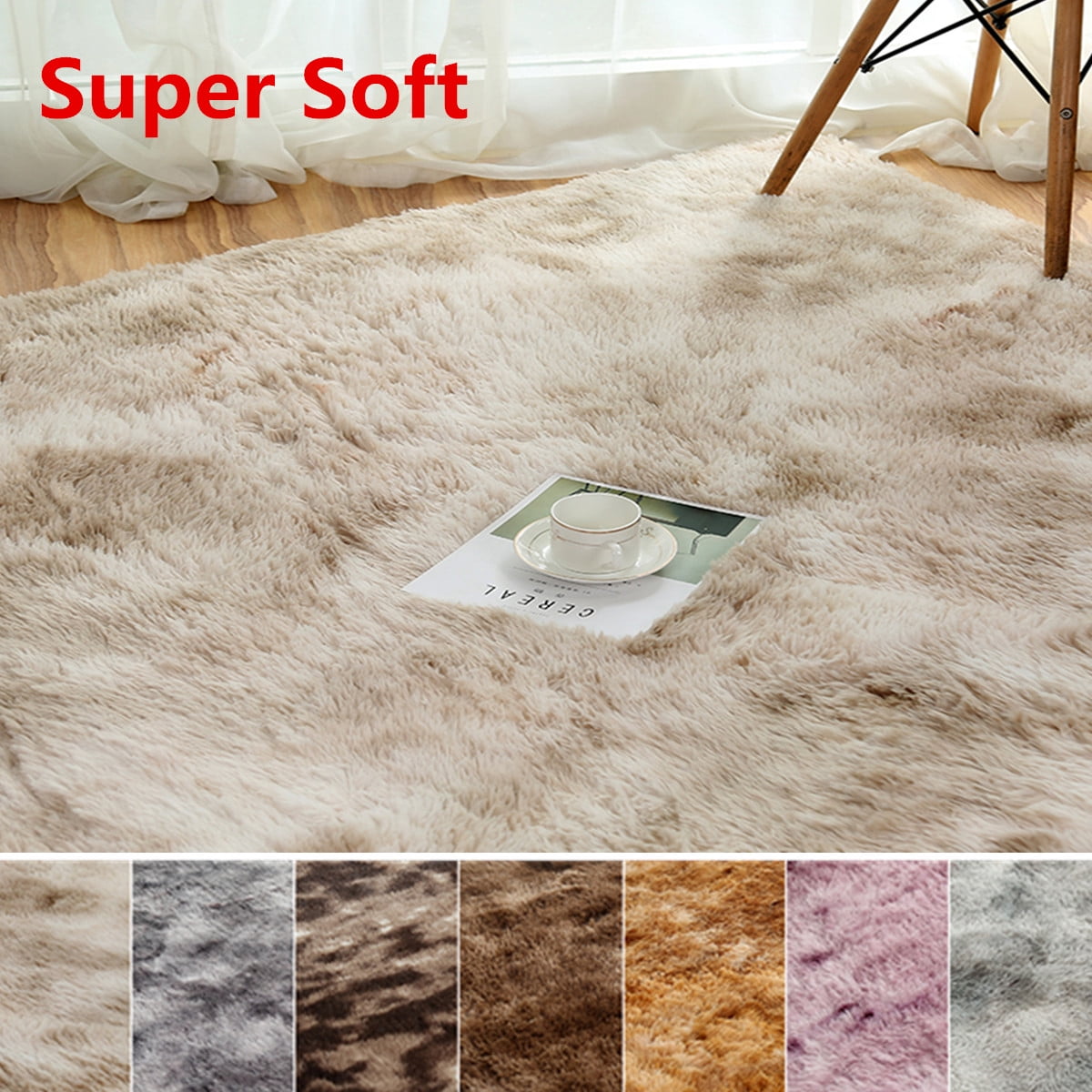 Super Area Rugs Contemporary Handmade Flokati Shag Solid Area Rug in Soft Pink Super Area Rugs Contemporary Handmade Flokati Shag Solid Area Rug in Soft Pink