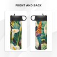 thumbnail image 3 of Honeii Tropical Floral Jungle Print 18 oz Insulated Water Bottle with Straw Lid, Stainless Steel Sports Water Bottles, Double Walled Vacuum, Leak Proof, 3 of 8