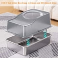 thumbnail image 3 of Bingirl 20 - inch High Grey Stainless Steel Enclosed Cat Litter Box: Ventilated Lid, High Walls, Anti - Splash, Anti - Tracking, Top Entry, Odor Control, 3 of 7