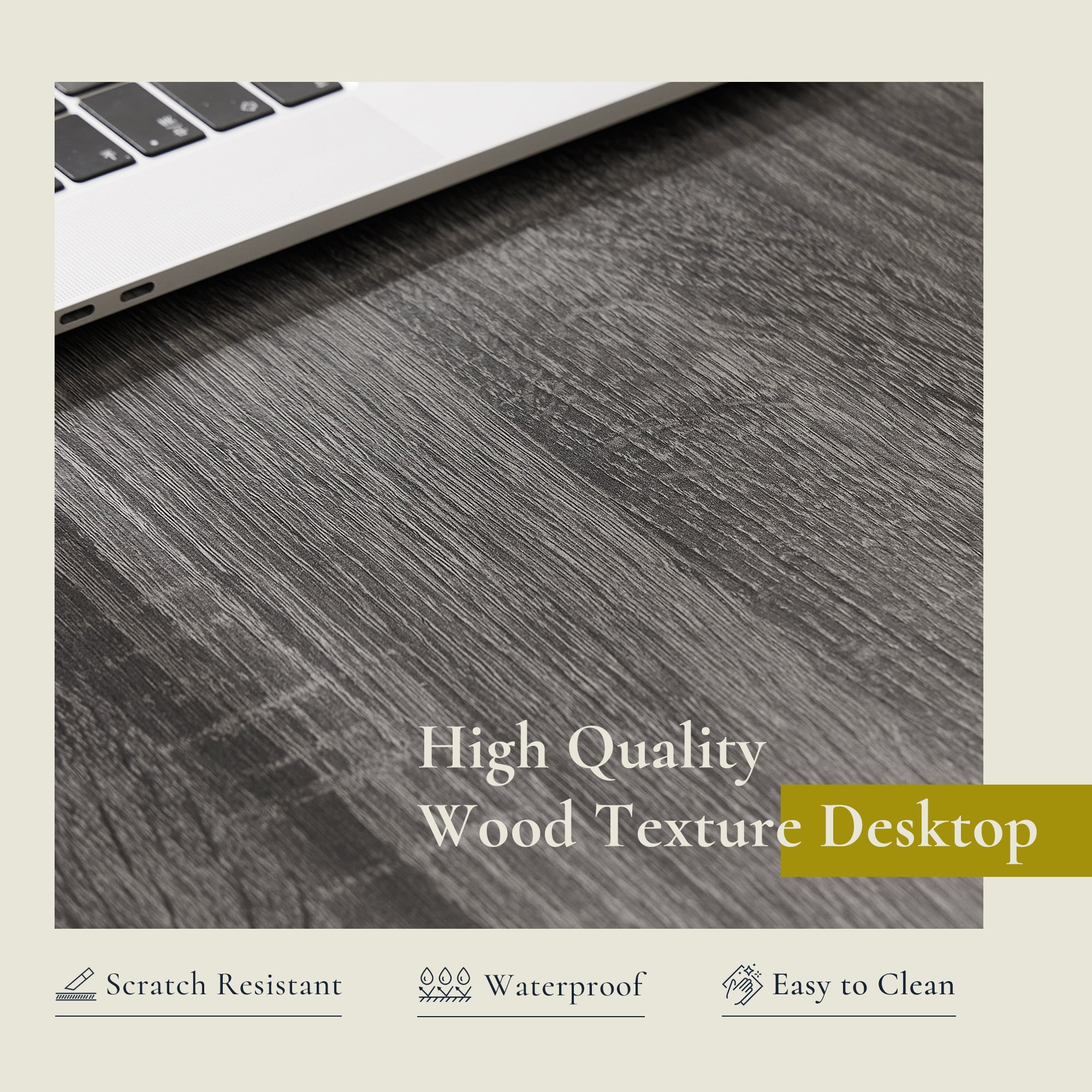 CONCETTA Modern L-Shaped Desk, Computer Desk Sleek Design, Spacious Workspace, Gray