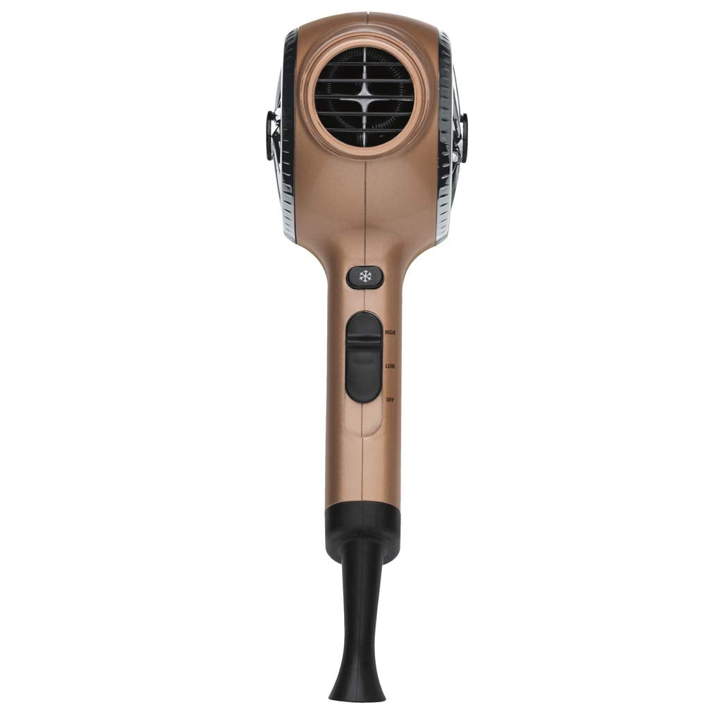 PRO Beauty Tools 1200 Watt Ionic Copper Ceramic Hair Dryer With Concentrator Attachment, Corded Electric Hair Blow Dryer