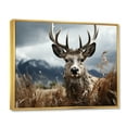 thumbnail image 2 of Designart "Monochrome Photography of Deer III" Animals Floater Framed Canvas Art Print, 2 of 7
