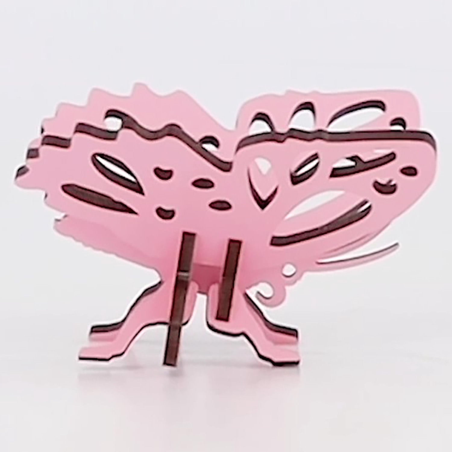 Little & Wood: Woodlet: Small - Butterfly - Pink, 3D Wooden Kit-Set, Insect Puzzle, Easy Assembly Critter, Pop Build Fun, Sustainably Sourced, Ages 6+