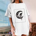 thumbnail image 1 of Pntutb Camiseta de manga corta con cuello redondo y estampado de calavera de sol y luna informal para mujer Pntutb Pntutb-6184, 1 of 1