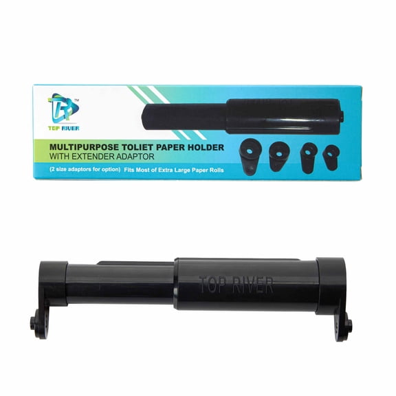 Toilet Paper Holder with Extender Adaptor, Fit Double Rolls and Triple Rolls, Multipurpose Toilet Paper Holder , Black