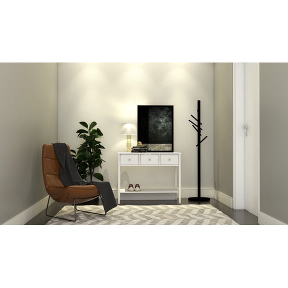 Bertolini Oasis 37 in. Rectangle Wood Console Table with 3 Drawers - 37" White