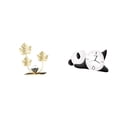 thumbnail image 1 of Estatua de figura,Estatuas de hojas y flores de metal,esculturas decorativas,Figuras decorativas para el hogar,para estante,mesa o vitrina.,Reloj de pared,Reloj de pared de panda,decoración, 1 of 8