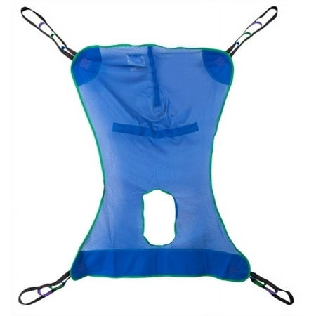 Mesh Full Body Commode Sling, Patient Lift Sling with Commode Opening, Extra Large Size, XL, 4 or 6 Points, Without Head Support