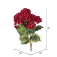 thumbnail image 3 of Vickerman 18" Artificial Red Geranium Bush, 4 per Pack., 3 of 8