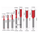 thumbnail image 2 of Set Para Madera De 1/4 D Corte Recto Broca-fresa Router 7 pcs, Rojo/Plata, 2 of 5