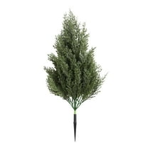 Diceymbol Faux Cedar Topiary Tree with Planter, Outdoor Artificial Shrub, 19.7 Inch Height