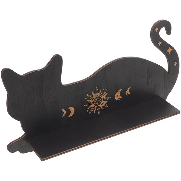 FONDOTIN Wall Storage Rack Cat Shape Wood For present Recipients Kitchen Organizer 1Pcs 11.5x5.6x2.0in