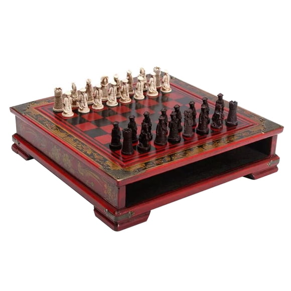 Tablero de ajedrez de madera Archaize Soldiers para niños y adultos