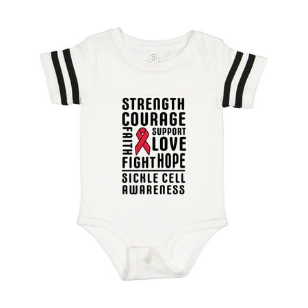 

Inktastic Sickle Cell Awareness Strength Courage and Support Gift Baby Boy or Baby Girl Bodysuit