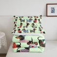 thumbnail image 5 of Homewish Kawaii Dachshund Dog Twin Comforter Sets,Lovely Pet Bedding Set,Green,Reversible,2 Pieces,1 Comforter and 1 Pillowcase, 5 of 7