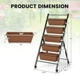 thumbnail image 3 of Costway 5-Tier Vertical Raised Garden Bed Elevated Planter with Wheels & Container Boxes, 3 of 10