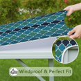thumbnail image 6 of Blue Green Checkered Pattern Square Fitted Tablecloth with Elastic Edge,Square Table Cover,Washable Elastic Table Cover for Home Kitchen Party Decor 34"x34", 6 of 6