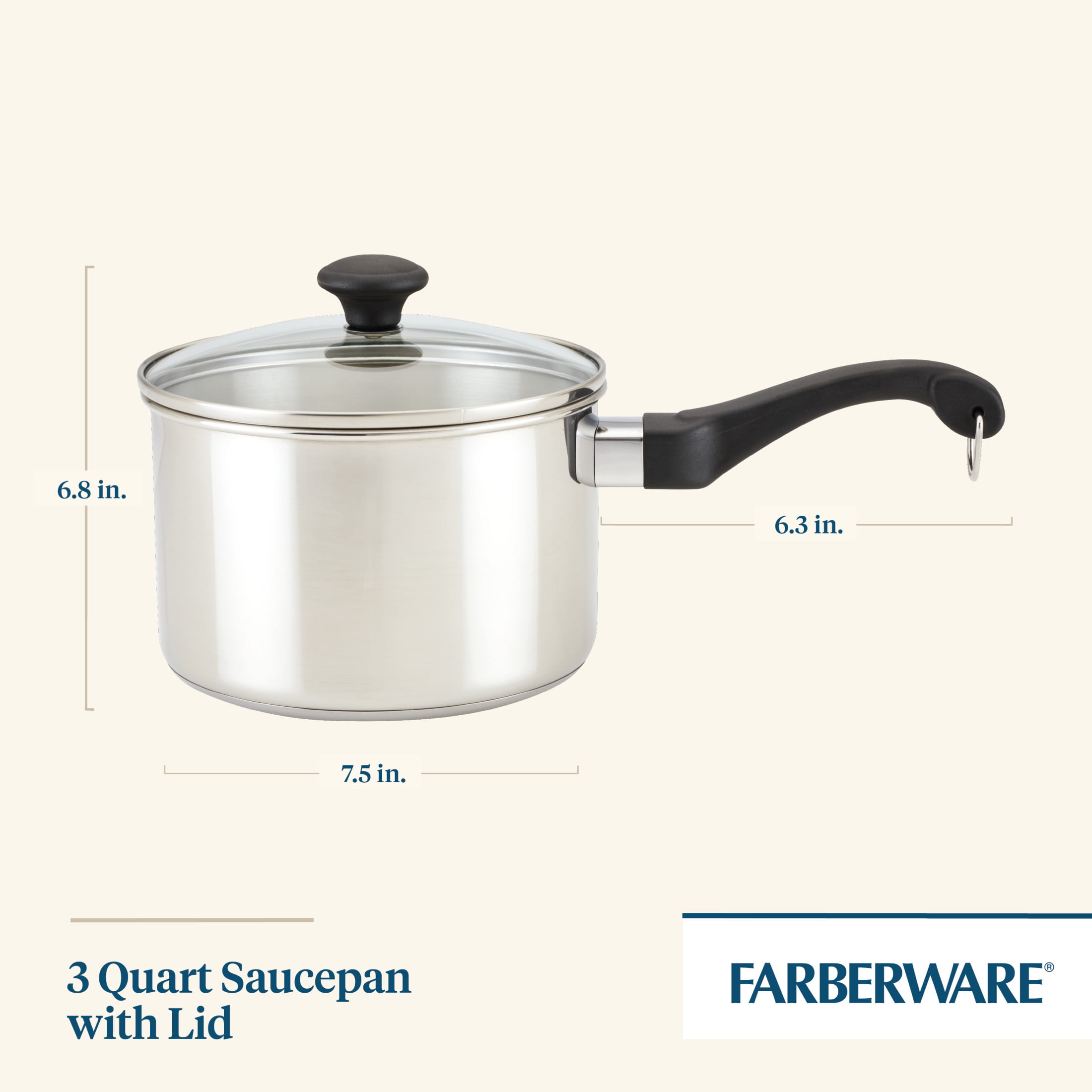 Farberware 3-Quart Classic Series Stainless Steel Saucepan with lid, Pots  for Cooking,Silver - AliExpress
