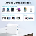 thumbnail image 2 of 1 Hora 2 Paquete Cargador Tipo C con 2 Puertos Carga Rápida, Cubo Cargador USB C PD 20W + USB A QC 1, 2 of 7