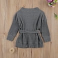 thumbnail image 5 of Kiapeise Toddler Girls Classic Cardigans, Off Shoulder Long Sleeve Lace up Waist Combed Cotton Knit Sweater Jacket Top for Spring, 5 of 6